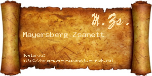 Mayersberg Zsanett névjegykártya